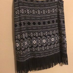 Black skirt with fringe